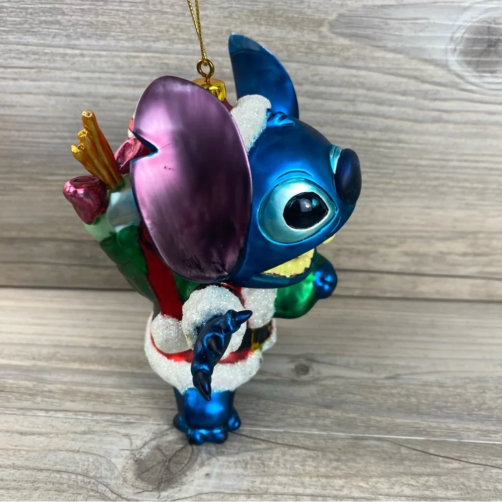 Limited Edition Walt Disney World Stitch 3D Glass Ornament Santa Claus Stitch